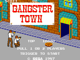 Gangster Town title screen for Sega Master System
